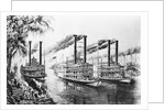 Steamboats Docking on Shore by Anonymous