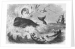 Whaling, The Flurry, Woodcut by Anonymous