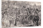 Charles II on Horseback Being Greeted by Citizens