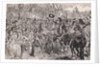 Charles II on Horseback Being Greeted by Citizens
