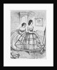 Woman Adjusting Hoop Skirt by Anonymous