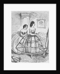 Woman Adjusting Hoop Skirt by Anonymous