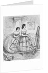 Woman Adjusting Hoop Skirt by Anonymous