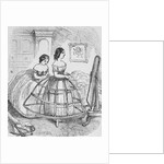 Woman Adjusting Hoop Skirt by Anonymous