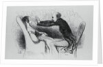 Illustration of a Man Hypnotizing Patient by Honore Daumier