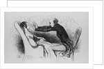 Illustration of a Man Hypnotizing Patient by Honore Daumier