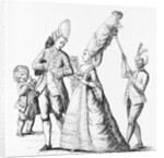 Servant Holding up Woman's Hairdo by Anonymous