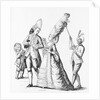 Servant Holding up Woman's Hairdo by Anonymous