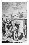 Engraving of Romans Looking at Law Tablets by Anonymous
