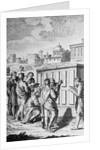 Engraving of Romans Looking at Law Tablets by Anonymous