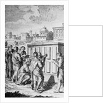 Engraving of Romans Looking at Law Tablets by Anonymous
