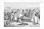 Illustration of Early Native Americans Burial Rites by Anonymous
