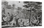 Engraving of Solar Eclipse in Peru by Bernard Picard