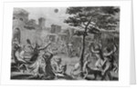 Engraving of Solar Eclipse in Peru by Bernard Picard