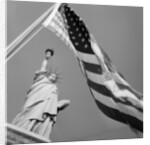 View of Statue of Liberty and American Flag by Anonymous