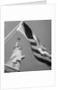 View of Statue of Liberty and American Flag by Anonymous