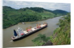 Cargo Ship and Small Boat in Culebra Cut by Anonymous