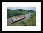 Cargo Ship and Small Boat in Culebra Cut by Anonymous