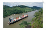 Cargo Ship and Small Boat in Culebra Cut by Anonymous