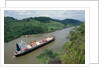 Cargo Ship and Small Boat in Culebra Cut by Anonymous