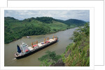 Cargo Ship and Small Boat in Culebra Cut by Anonymous