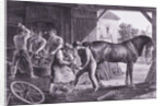 Workers in Interior of Blacksmith Shop by Anonymous