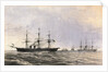 Ships Laying Cable in the Ocean by Anonymous