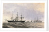 Ships Laying Cable in the Ocean by Anonymous