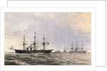 Ships Laying Cable in the Ocean by Anonymous