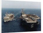 USS Abraham Lincoln and USS Kalamazoo Performing Exercise by Anonymous