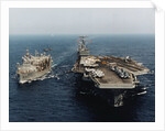 USS Abraham Lincoln and USS Kalamazoo Performing Exercise by Anonymous