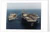 USS Abraham Lincoln and USS Kalamazoo Performing Exercise by Anonymous
