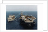 USS Abraham Lincoln and USS Kalamazoo Performing Exercise by Anonymous