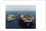 USS Abraham Lincoln and USS Kalamazoo Performing Exercise by Anonymous