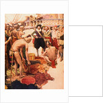 Illustration of Henry Hudson Trading Furs with Native Americans by Anonymous