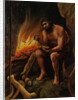 Prehistoric Man Chipping Stone by Anonymous