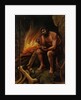 Prehistoric Man Chipping Stone by Anonymous