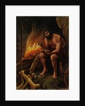 Prehistoric Man Chipping Stone by Anonymous