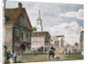 Church and Travelers in Street Scene of Early Philadelphia by Anonymous