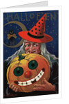 Witch Holding a Pumpkin by Anonymous