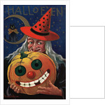 Witch Holding a Pumpkin by Anonymous