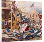 19th-Century Illustration of the Battle at the Alamo by Anonymous