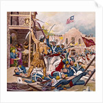 19th-Century Illustration of the Battle at the Alamo by Anonymous