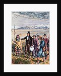 Engraving of Brigham Young Leading Expedition to Salt Lake, Utah by Anonymous