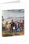 Engraving of Brigham Young Leading Expedition to Salt Lake, Utah by Anonymous