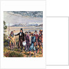 Engraving of Brigham Young Leading Expedition to Salt Lake, Utah by Anonymous
