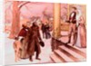 Black Family Standing at the Steps of White Plantation by Anonymous