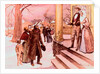 Black Family Standing at the Steps of White Plantation by Anonymous