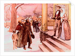 Black Family Standing at the Steps of White Plantation by Anonymous