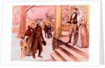 Black Family Standing at the Steps of White Plantation by Anonymous